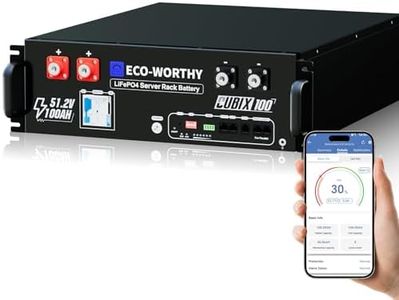 ECO-WORTHY 48V 100Ah LiFePO4 Lithium Battery, 5.12kWh Capacity, Server Rack Battery with Bluetooth, 6000 Cycles, 3U Chassis, Perfect for Off-Grid, Solar, Backup Power