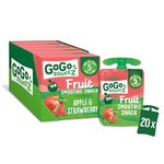 GoGo squeeZ Fruit Smoothie Snack, Apple Strawberry, 20 x 90g pouches