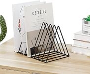 NH10 DESIGNS Triangle Magazine Rack Stand, Newspaper Desk Rack, File Holder Organiser Rack Desktop Metal Iron Book Rack Record Holder Storage Organizers Book (Pack of 1) (Metal Iron) (NHSP)