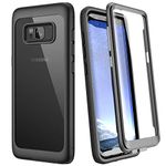 WE LOVE CASE Samsung Galaxy S8 Case, 360 Degree Shockproof Protective Case Cover with Built-in Screen Protector and Transparent Back for Samsung Galaxy S8 - Black