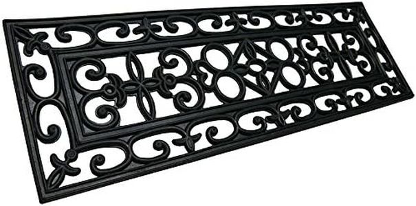 Rubber-Cal 6-Piece Regal Stair Treads Rubber Step Mats, 9.75 by 29.75-Inch, Black