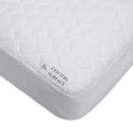 American Baby Company Extra Durable Waterproof Quilted Cotton Crib and Toddler Mattress Pad Cover, White, 28 X 52 X 9 - Vinyl Free