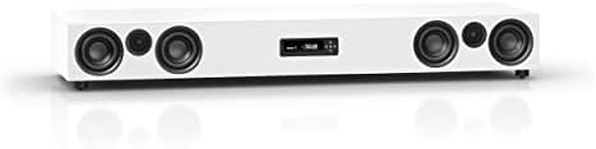 Nubert nuPro XS-8500 RC | Weiße Soundbar | TV-Lautsprecher mit Bluetooth aptX HD | Soundbase für Streaming | Wireless Sourround mit nuPro XS-Lautsprechern | Aktive Soundplate für HiFi & Musikgenuss