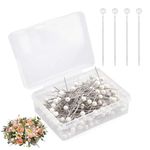 200PCS Pearl Sewing Pins White Dressmaking Pins Reusable Pins Sewing for Scarf Corsage Pins Quilting Pins Pearl Headed Pins Floral Pins Dress Pins for Wedding Bouquets Crafts Sewing Pearl Decorations