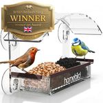 Window Bird Feeder with Strong Suction Cups HOMEBIRD Window Feeder with Removable Seed Tray For Bird Watching Bird Feeders for Small Birds Squirrel Proof Bird Feeder Box