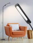 ALongDeng LED Floor Lamps, 5 Brightness Levels & 3 Color Temperature 1000 Lumens 14 Watt Black LED Dimmable Modern Color Gooseneck for Bedroom Office Reading Living Room Office Piano
