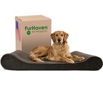 Furhaven Pet Dog Bed - Orthopedic Micro Velvet Ergonomic Luxe Lounger Cradle Mattress Contour Pet Bed w/ Removable Cover for Dogs & Cats, Espresso, Jumbo, (Contour) Microvelvet Espresso, 4. Jumbo (31539391BX)