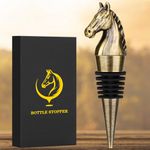 LULLEA Horse Head Wine Stopper, Horse Wine Gifts Birthday Gifts for Men Women, Bottle Stoppers for Wine Champagne, Bronze with Gift Box