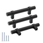 goldenwarm Black Cabinet Handles Kitchen Drawer Handles - LST16BK76 Black Drawer Handles 3in Cabinet Handles for Dresser Drawer Handles 5 inch Overall Length,10 Pack