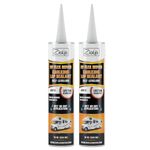 Ziollo RV Flex Repair Caulking Lap Sealant - Self Leveling EPDM Sealant for Rubber Roofs on Motorhomes, Trailers, Campers (White, 2-10 oz Tubes of RV Caulk)