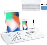 Maxkon Glass Desktop Whiteboard Organiser Dry Erase White Board Memo Note Pad Computer Keyboard Stand School Office Accessories Phone Tablet Holder