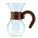 BonJour 46299 Coffee Pour Over Brewer and Pitcher, 20-Ounce, Glass with Mocha Brown Handle