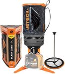 Jetboil Flash Java 1.0L Portable Fast Boil Stove with Silicone French Press and 1-Step Auto Ignition for Camping and Backpacking, New for 2025, Propane/Isobutane Burner with Cooking Cup, Topo