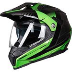 ILM Off Road Motorcycle Dual Sport Helmet Full Face Sun Visor Dirt Bike ATV Motocross Casco DOT Certified Model-606V (M, Green)