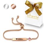 TMT® Personalised Birthstone Bracelets Gift for Birthday Friendship Mum Auntie Sister 18th 21th 30th 40th 50th 60th 16th 13th Her Women Girl Best Friend