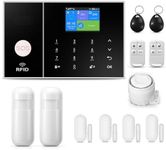 PGST Security Alarm System 99+3 Zone Auto Dial WiFi+GSM/4G Home Burglar Security Wireless Gsm Alarm System Detector Sensor Kit Remote Control,Smart life Tuya APP,NO Monthly Fees