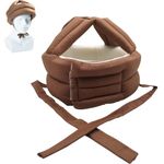 Elderly Anti-Fall & Anti-Collision Safety Helmet - Thick Soft Breathable Sponge Cap with Adjustable Chin Strap for Seniors | Head Injury Protection for Indoor/Outdoor Use (Beige)