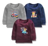 CUCUMBER Baby's Winter Wear Thermal Upper Full Sleeves Body Warmer Top Sweater (2-3 Years, Maroon Grey Navy)