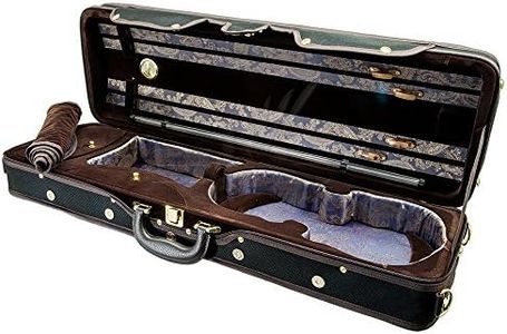 Paititi PTVNQF28 4/4 Full Size Professional Oblong Shape Lightweight Violin Hard Case, Black/Brown