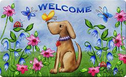 Toland Home Garden 18 by 30-Inch Welcome Dog Indoor Outdoor Mat, Standard