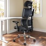 TONFARY Office Chair Ergonomic Desk Chair, ALL-Mesh High Back Home Office Chair Lumbar Support, Reclining Gaming Chair Adjustable 3D Armrests & Headrest, Big and Tall Swivel Computer Chair 330LBS