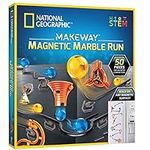 NATIONAL GEOGRAPHIC Magnetic Marble Run - 50-Piece STEM Building Set for Kids & Adults with Magnetic Track & Trick Pieces, & Marbles for Building A Marble Maze Anywhere Magnets Stick