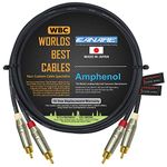 WORLDS BEST CABLES 4 Foot RCA Cable Pair - Made with Canare L-4E6S, Star Quad, Audio Interconnect Cable and Amphenol ACPR Gold RCA Connectors – Directional Design - Custom Made