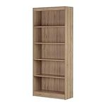 South Shore Furniture Axess 5-Shelf Bookcase Rustic Oak