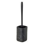 Vigar Zense Collection Black Marble Toilet Brush and Holder Set, for Modern Luxury Bathroom, Fine Polyresin Stone