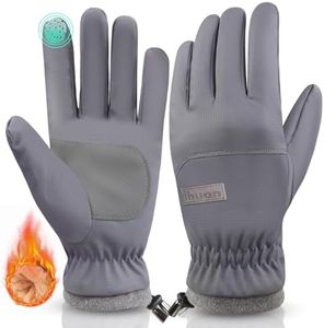 ihuan Winter Gloves Waterproof Windproof Mens Women - Warm Gloves Cold Weather, Touch Screen Fingers, Driving Biking Running