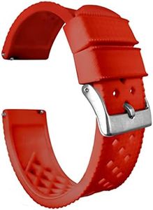 BARTON WATCH BANDS, 22mm Crimson Red - Tropical-Style 2 Watch Bands - Quick Release - Choose Strap Color & Width