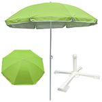 RAINPOPSON Garden Umbrella With Stand 7ft Outdoor Big Size Waterproof & Sun Protection Havey Duty Cloth Patio Garden Outdoor Umbrella with 4Leg Stand (Light Green)