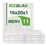 BOOGUAN 16X20X1 MERV11 Pleated AC Furnace Air Filter 6-Pack