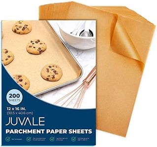 200-Pack Precut Parchment Paper Sheets 12 x 16 inches, Unbleached Brown Nonstick Liners for Half Sheet Pan for Baking, Cooking, Grilling, Air Fryer, Steaming, and Wrapping Food, Heavy Duty