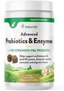 NaturVet Advanced Probiotics Enzymes Plus Soft Chew for Pets Dogs Health 70ct