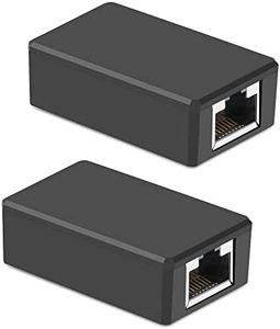 RJ45 Cat6 Coupler Ethernet Extender Connector, 2 Pack in line Coupler， for CAT5/ CAT5E/ CAT6E/ CAT7/ CAT7 Ethernet Cable Extender Female to Female Black