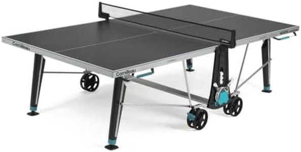 CORNILLEAU - 400X Outdoor Table Tennis Table - 5mm Weatherproof Surface, Anti-Glare Coating, Adjustable Legs, Paddle & Ball Storage, Foldable Design, Point Counters - 5 mm Grey