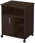 South Shore, Chocolate 1-Door Printer Stand with Storage on Wheels