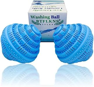 BTFLKNS Eco-Friendly Laundry Balls, 2Pcs Premium Washing Ball, Super Soft Shell Doesn't Hurt Clothes, Advanced ceramic balls, 2000 Washing Cycle Laundry Balls, All Natural Detergent(2Pack,Blue)
