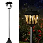 MAGGIFT 67 Inch Solar Lamp Post Lights, 100 Lumen Solar Powered Vintage Street Lights Outdoor, Warm White LED Edison Bulb Solar Post Light for Lawn, Pathway, Driveway, Front/Back Door