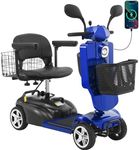 15-45 Miles Ecomobi MS02Pro 4 Wheels Mobility Scooter for Adults/Seniors, 350W Powered Electric Wheelchair Device w/15Ah-25Ah Extended Battery, Dual Baskets/Rotating Seat, Wind Deflector&Led Light