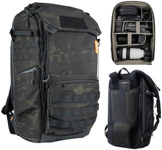 PGYTECH OneMo TAC 35L Tactical Camera Backpack, Waterproof DSLR/SLR/Mirrorless Photography Camera Bag with 15.6" Laptop Sleeve, Tripod Holder & Rain Cover (Dark Night Camo)