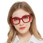 OCCI CHIARI Oversized Women's Reading Glasses 2.0 Butterfly Readers Glasses for Women Thick Frame Reading Glasses Spring Hinge (Red, 200)