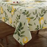 Arquiel Lemon Tablecloth, Waterproof Table Cloth Rectangle Table, PVC Oil-Proof Wipeable Lemon Table Cover for Kitchen Party Picnic Patio Outdoor, 55" x 70"