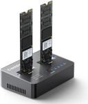 M.2 NVME/SATA Duplicator, Dual-Bay Offline Clone M.2 NVME/SATA Docking Station,USB3.2 Gen2*2 20Gbps M.2 Cloner for SSD Size 2230/2242/2260/2280/22110