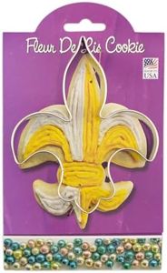 Fleur de Lis Cookie Cutter 4.75" with Recipe Card, Made in USA by Ann Clark