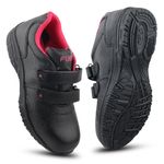 FUEL Gracy Grain Leather Safety Shoes for Women Industrial Rubber Single Density Sole, 200J Steel Toe, Energy Absorption (Sizes -3UK - 8UK/India) Black