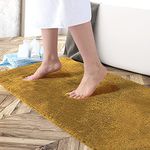 Flooring India Bathmat 2500 Gsm Super Soft Microfiber Anti Skid Slip Water Absorbent Machine Washable Newman Mats for Bathroom, Kitchen, Entrance (Gold, 60x90 cm, Pack of 1)