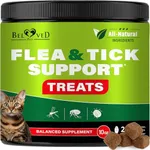 Flea and Tick Prevention Chewable Pills for Dogs and Cats - Revolution Oral Flea Treatment for Pets - Pest Control & Natural Defense - Chewables Small Tablets Made in USA (Salmon Fish (for Cats))
