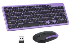 Wireless Keyboard and Mouse Set, 2.4 GHz Wireless USB Keyboard and Mouse Combo with USB recevier, Slim Ergonomic Keyboard for Windows, Computer, PC, Notebook, QWERTY UK Layout